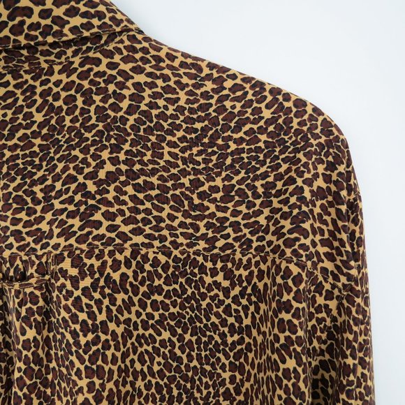 Vintage 90s Womens Oversized Leopard Print Blouse - Picture 4 of 7